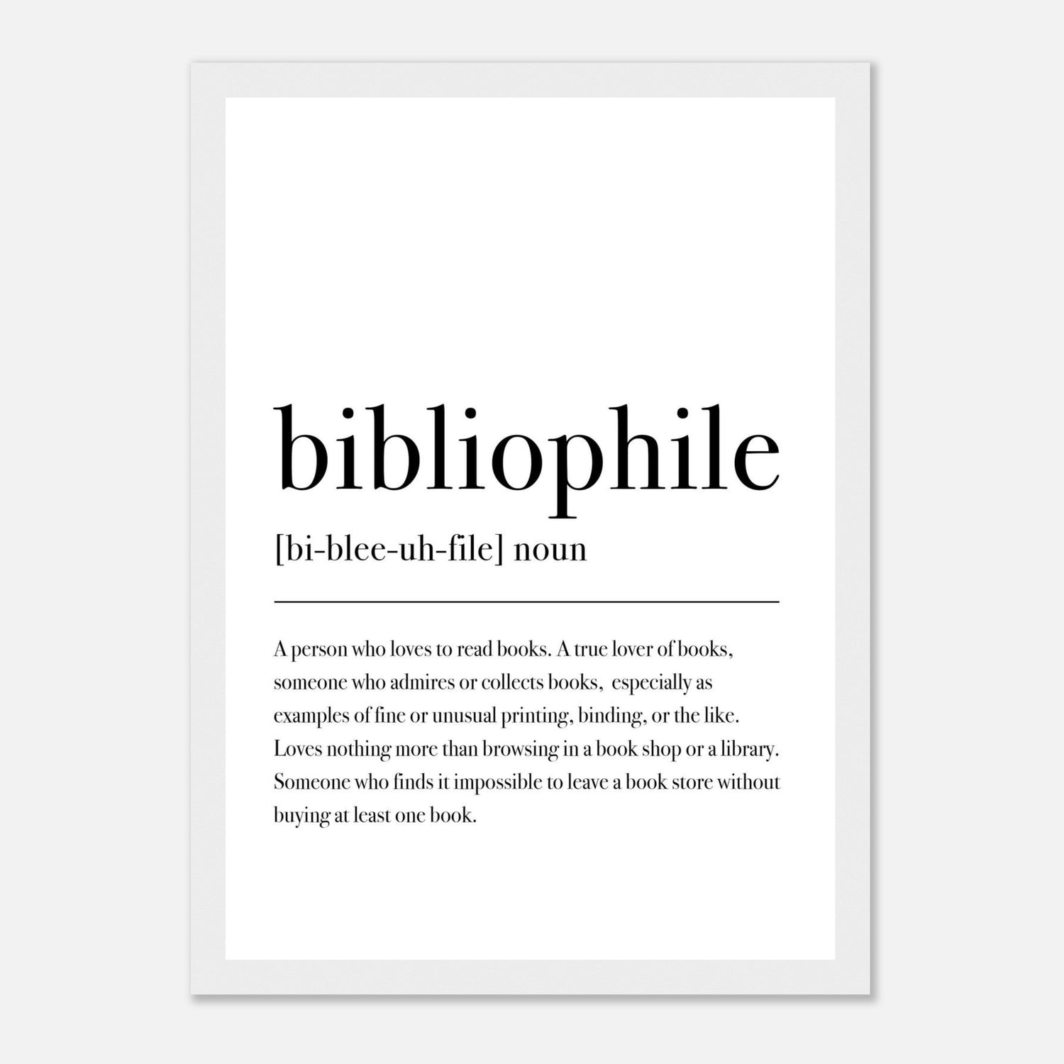 Bibliophile Definition Print