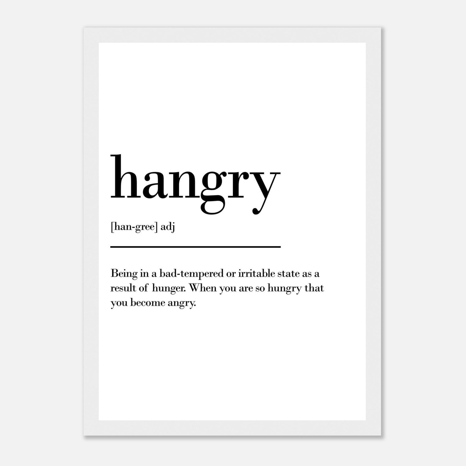 Hangry Definition Print
