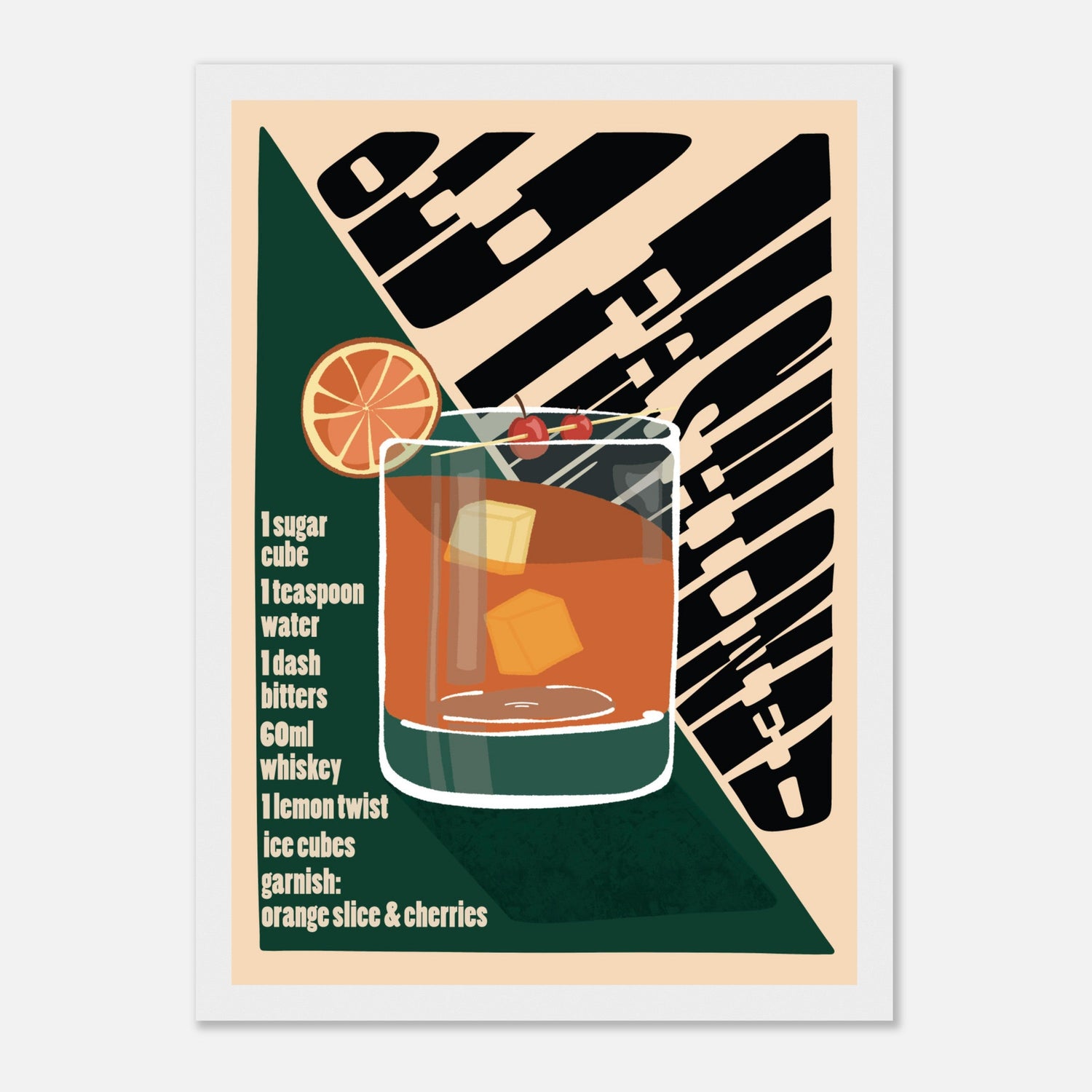 Old Fashioned Cocktail Print