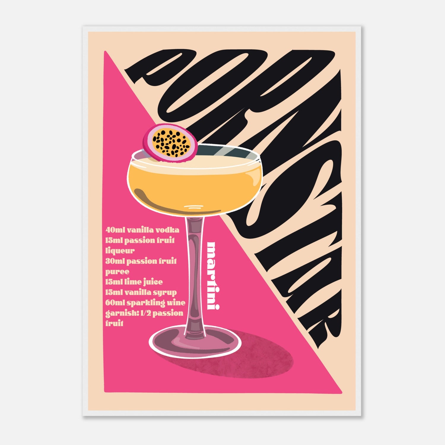 Pornstar Martini Cocktail Print