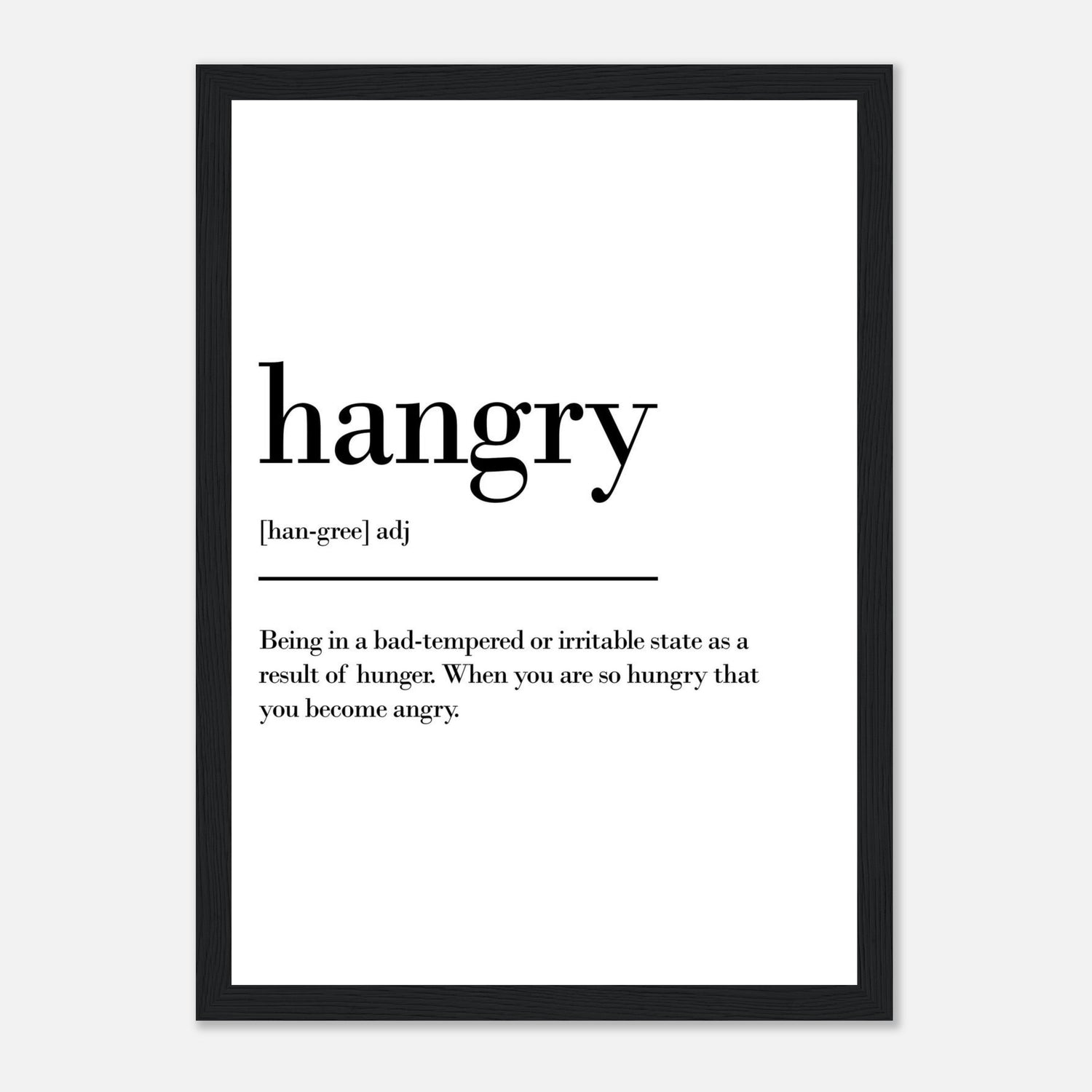 Hangry Definition Print