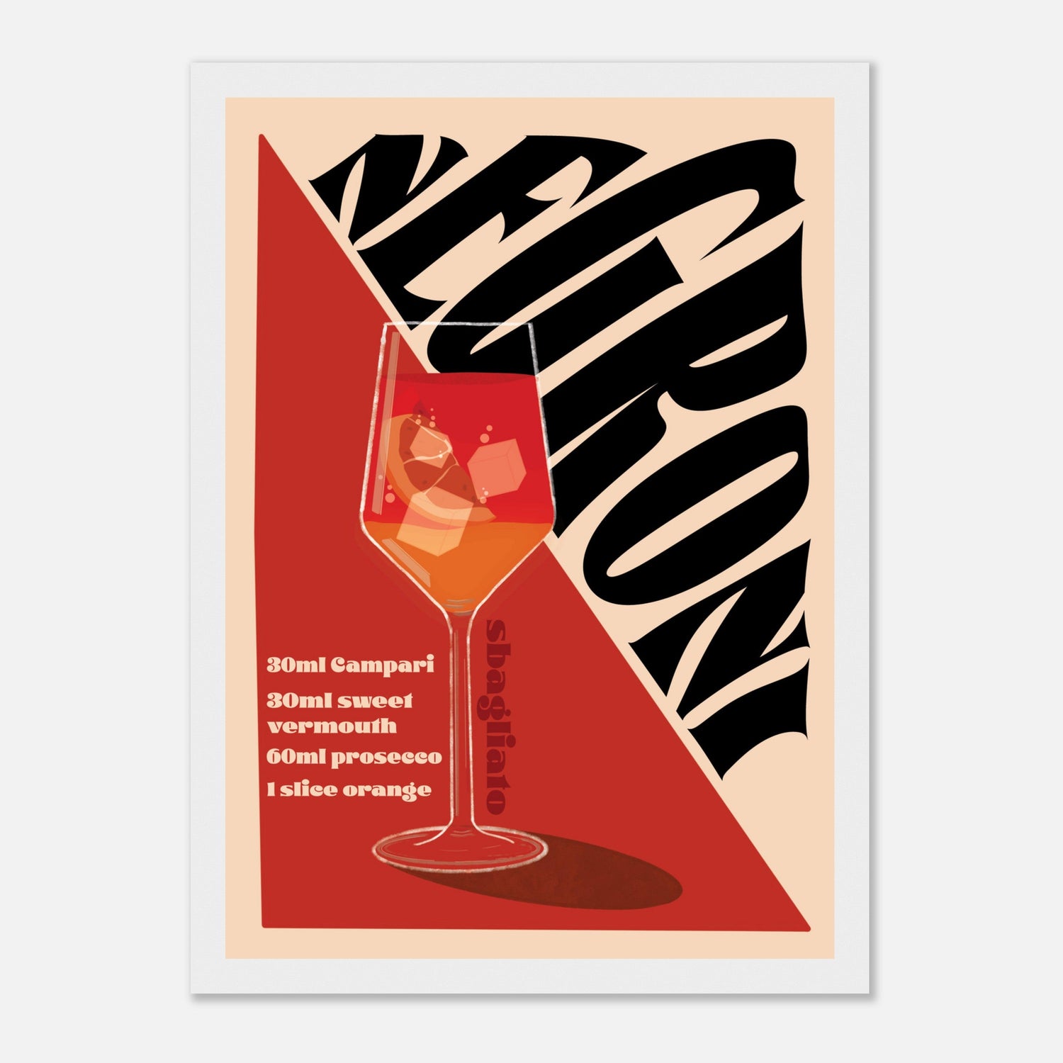 Negroni Sbagliato Cocktail Print