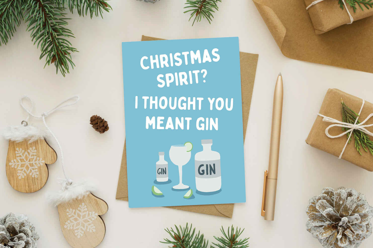 Funny Christmas Gin Card
