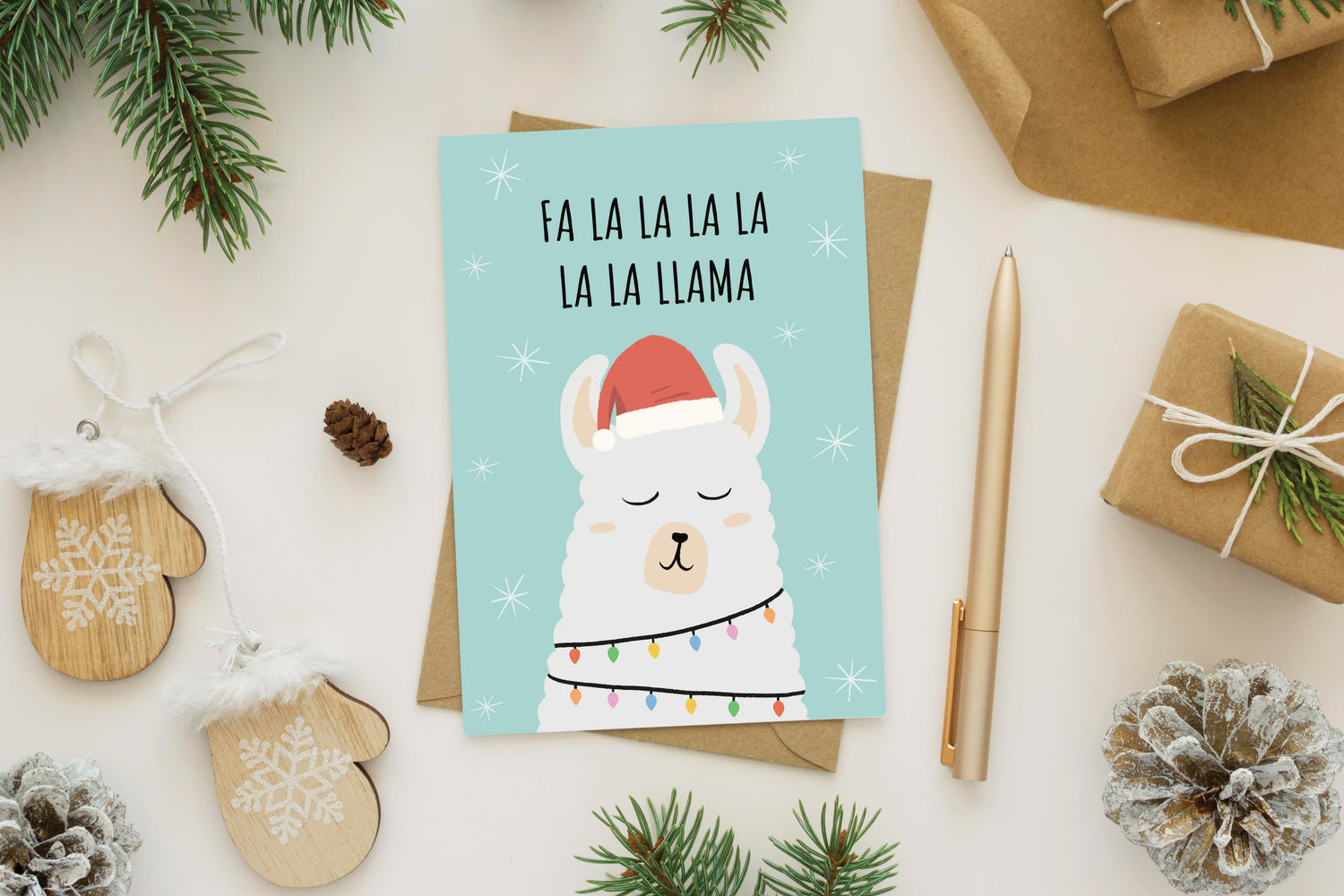 Fa la llama Christmas Card