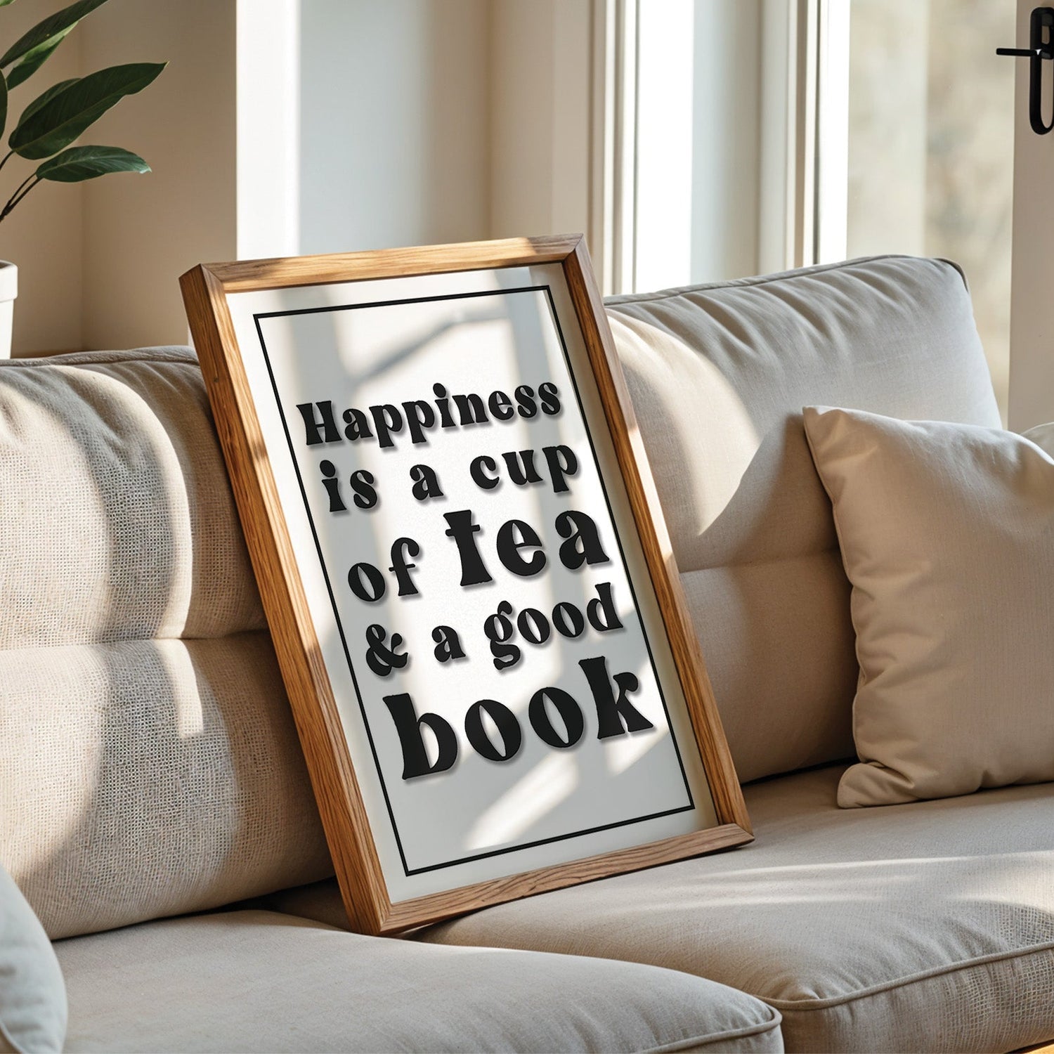 Happiness Is A Cup Of Tea And A Good Book Print
