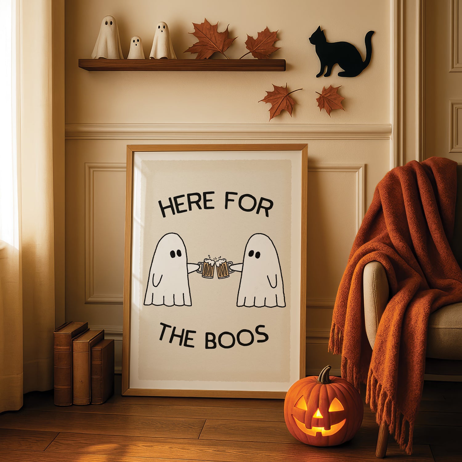 Here For The Boos Ghost Print