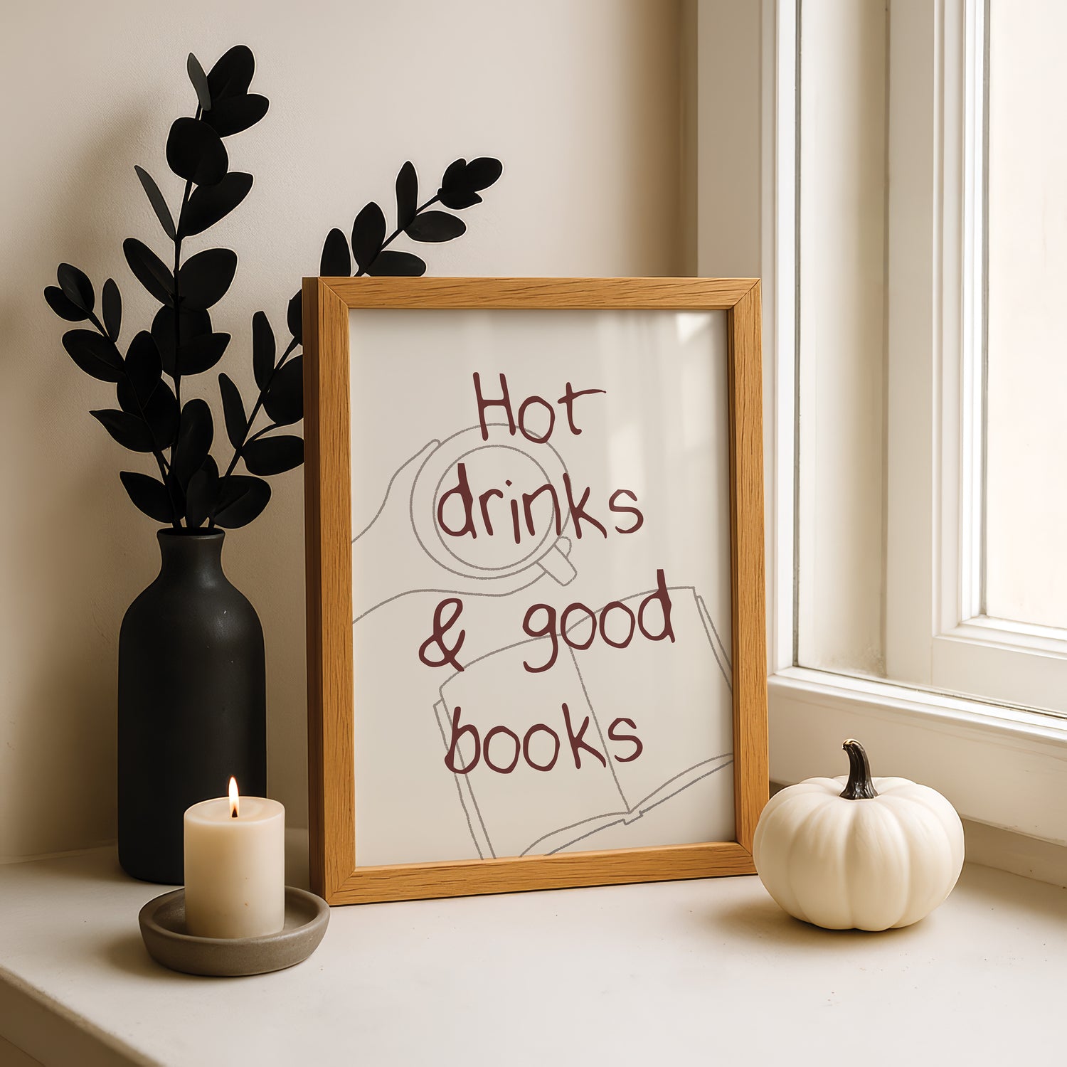 Hot Drinks And Good Books Print
