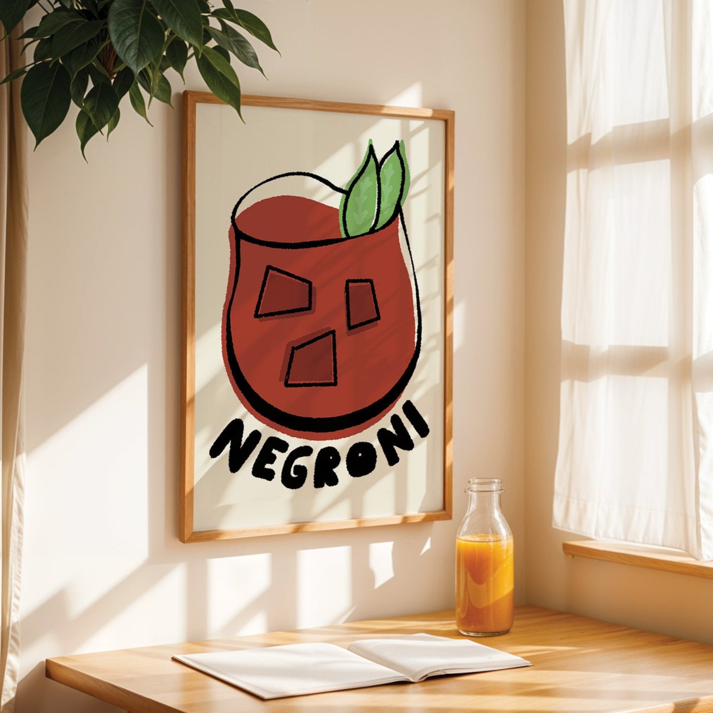 Negroni Cocktail V2 Print