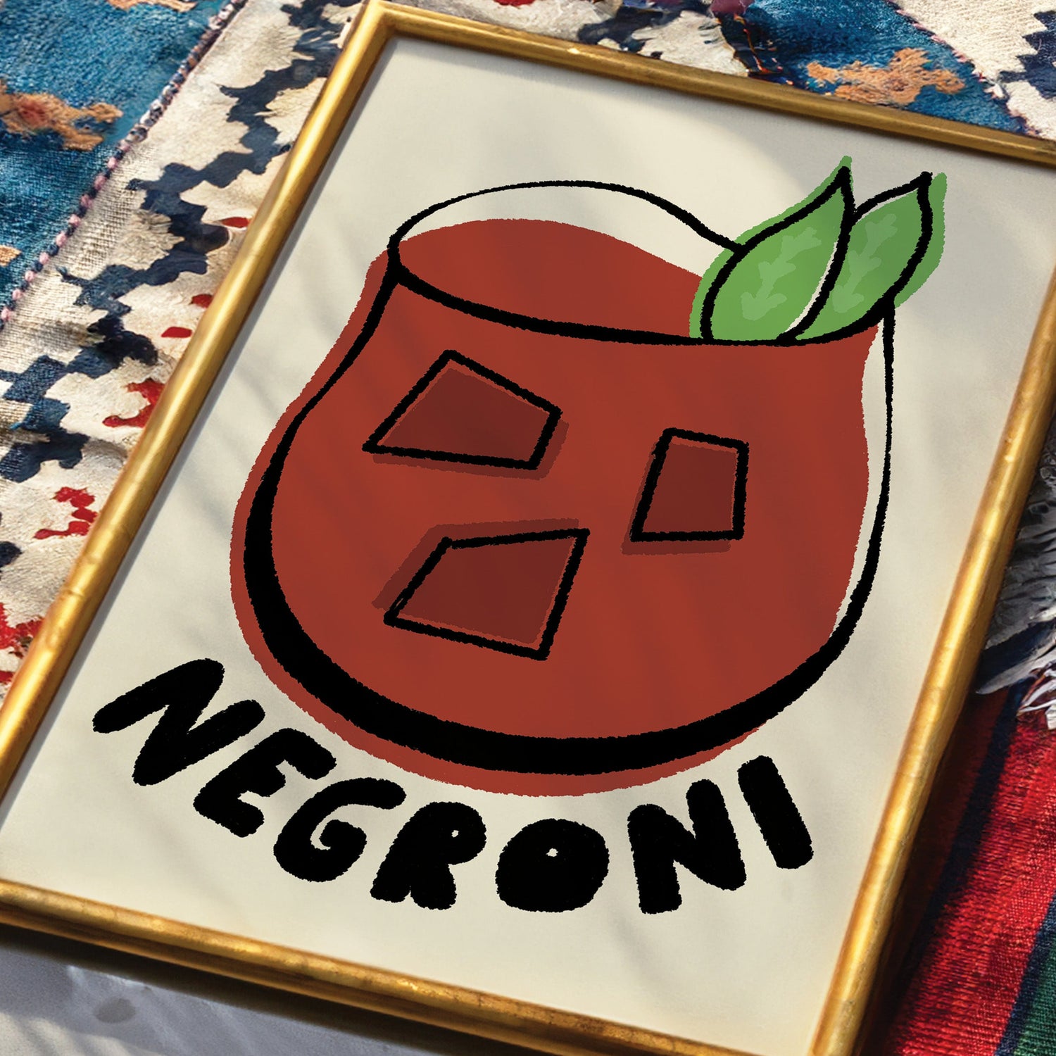 Negroni Cocktail V2 Print